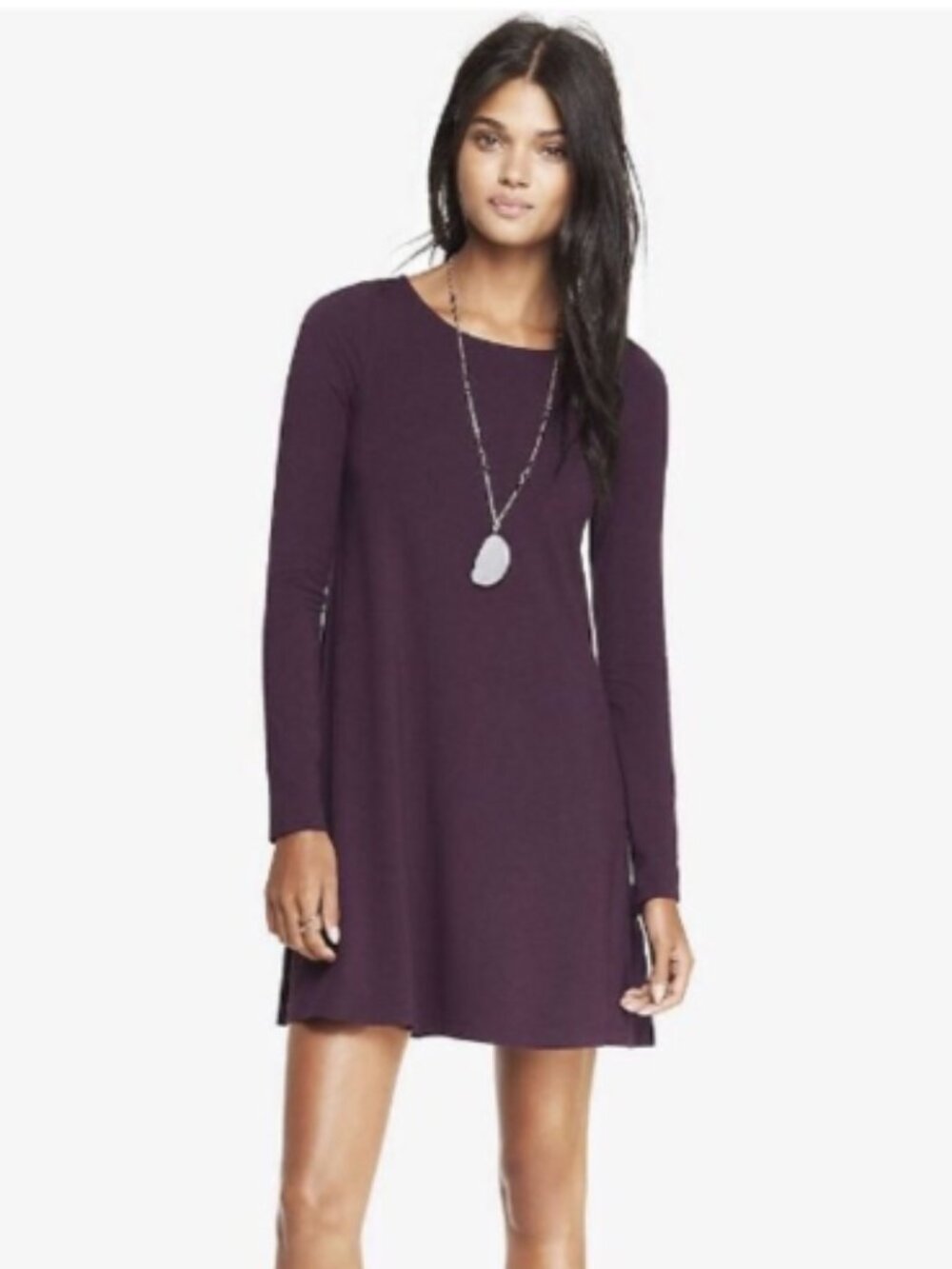 Express • Black Long Sleeve Shift T-shirt Dress - Picture 5 of 6